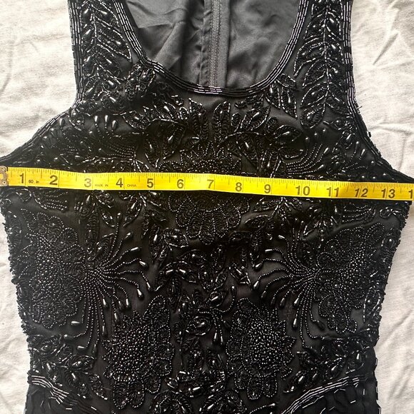 Vintage Laurence Kazar Black beaded gown - Picture 7 of 12
